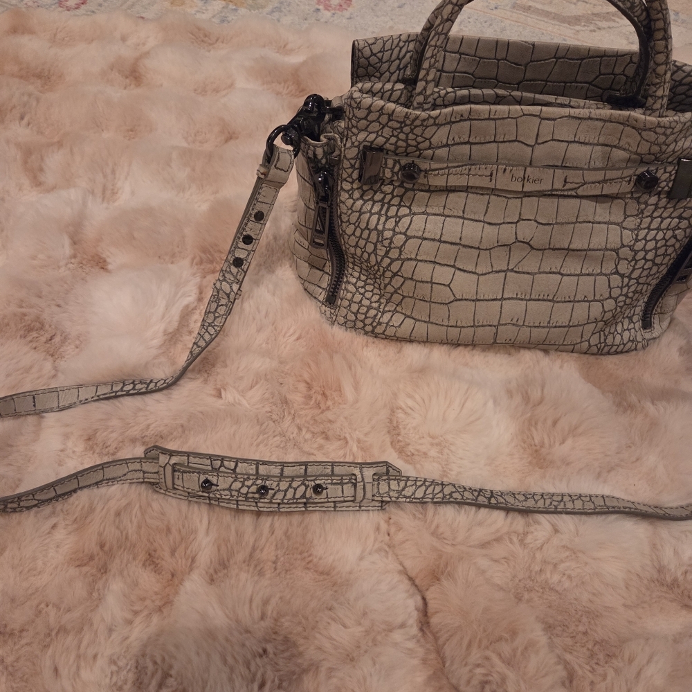 Botkier Croc-Embossed Handbag in Gray (Grey-cream color) - Picture 5 of 6